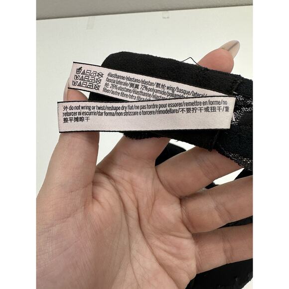 Victorias Secret Womens Bra Size 32DD Dream Angels Lined Demi Black Lace Floral - Picture 8 of 13